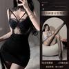Sexy underwear women's sexy black hollow temperament lace splicing breathable and thin Spice girl slim hip wrap