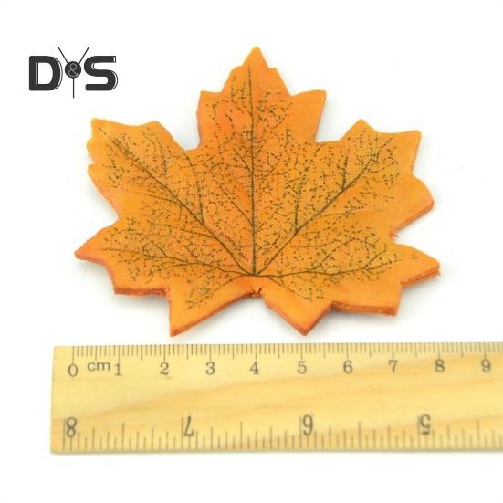 200Pcs Artificial Maple Leaf Realistic Fake Silk Colorful Fall Maple Leaves Decoration Halloween Party Thanksgiving Day Autumn Festival Decor Photo
