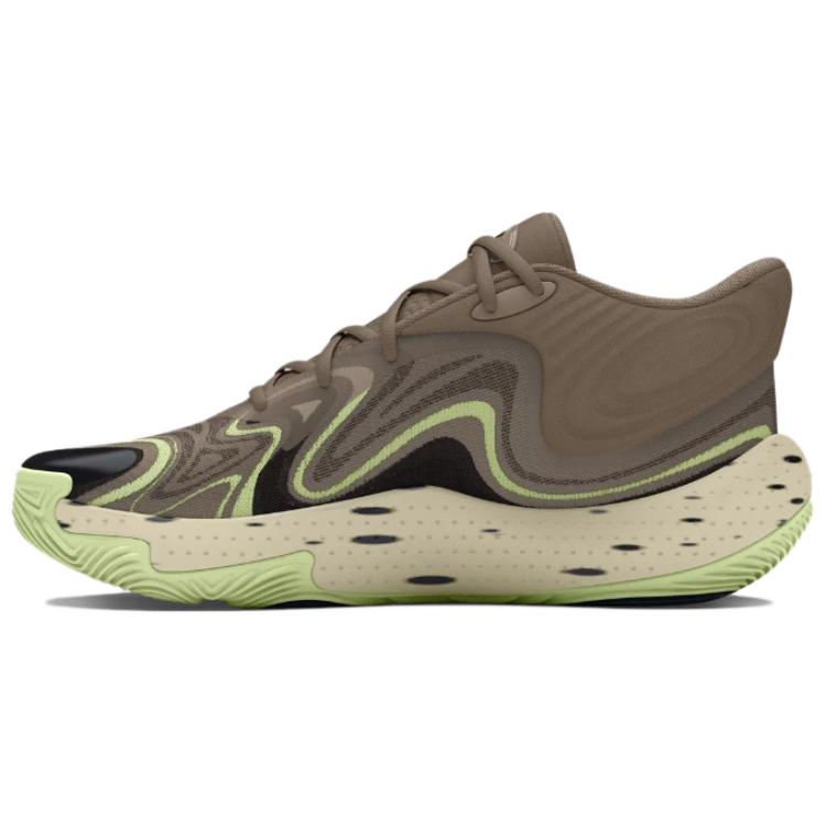 Under Armour Spawn 6 Lightweight Comfortable Slip-Resistant Durable Low-Top Basketball Shoes Unisex Sneaker Brown Gray 3028338-200