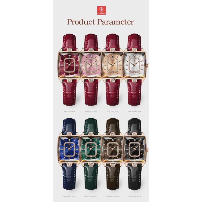 POEDAGAR Rectangle Luxury Women's Watches Waterproof Date Leather Woman Watch Elegant Fashion Quartz Women Wristwatch