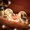 Personalized Alphabet Heart Photo Lights, Letter Collage Heart Night Lamp Bedside Table Lamp, Photo Frame Collage for Family Pictures Gift for Mom