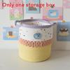 Cotton Woven Storage Basket With Colorful Dot Pattern For Dorm Room And Home Decor