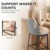 Modern Tall Chairs, Set of 2 Velvet Bar Stools with Footrest and Backrest, Kitchen & Living Room Stools, Grey
