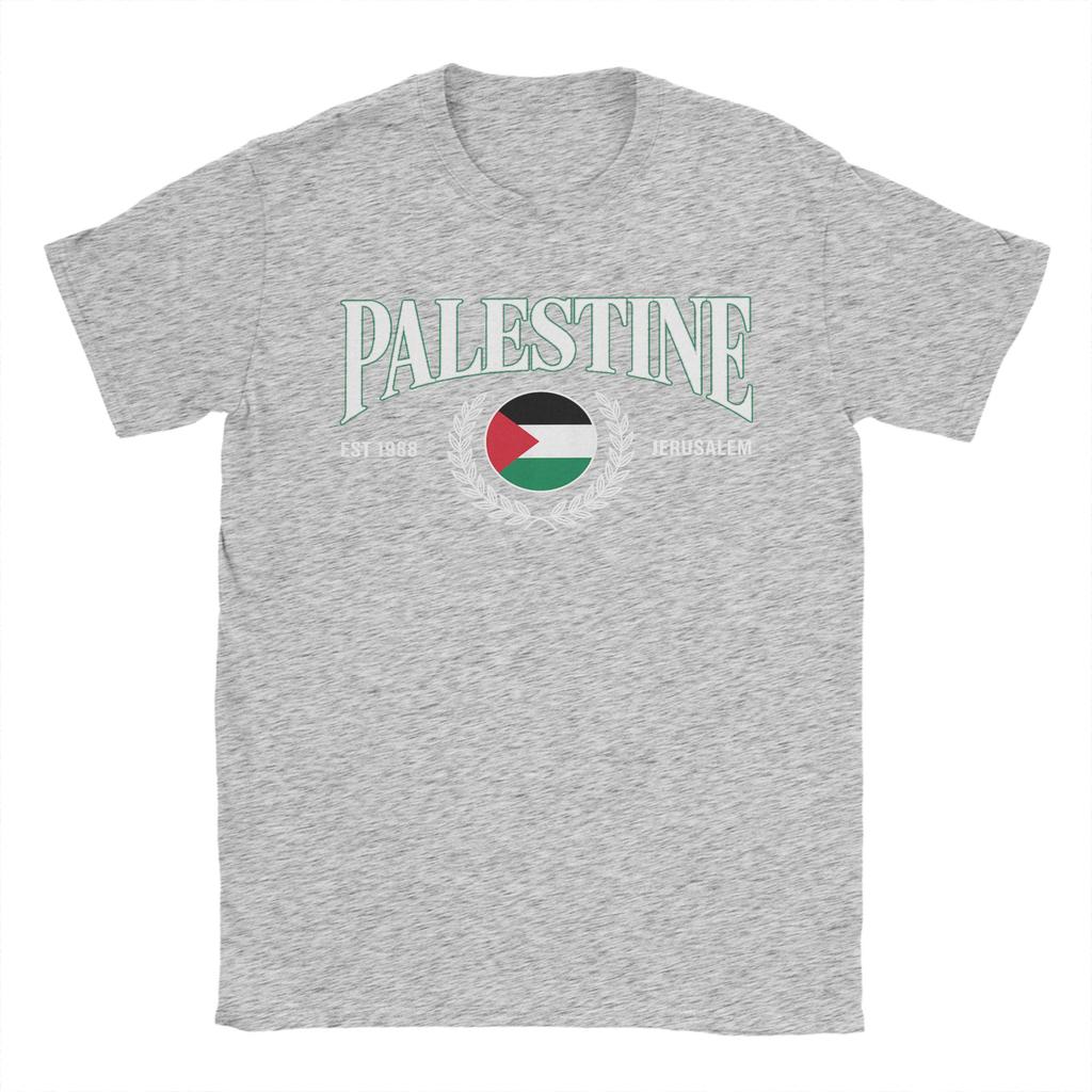 Couple T Shirt Palestine Jerusalem Flag EST 1988 TShirts Summer Tee Shirt Y2K Casual Pattern 100 Cotton Clothes Birthday Gift