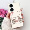 For Oppo Reno8 T Phone Case Reno 8T 5G 4G CPH2481 CPH2505 Elegant Floral Cat Soft Silicone Transparent TPU Lightweight Cases