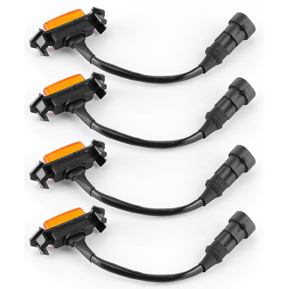 4pcs 12V Car LED Grille Light High Brightness Accessory Fit for Toyota Tacoma 2016‑2020Yellow Lens Yellow Light