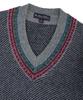 BROOKS BROTHERS Lambswool Jacquard Tennis V-Neck Sweater (Medium Grey) (Bbwnmm0904Wdf)