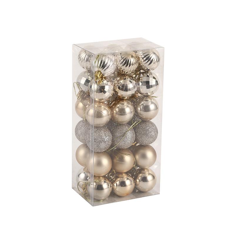 4CM Weihnachtskugel-Geschenkbox Set Erhältlich Leichtgewichtige Feiertags-Weihnachtsbaum-Schmuckdekorationen Weihnachtsdekorationen 36 Stück/Karton