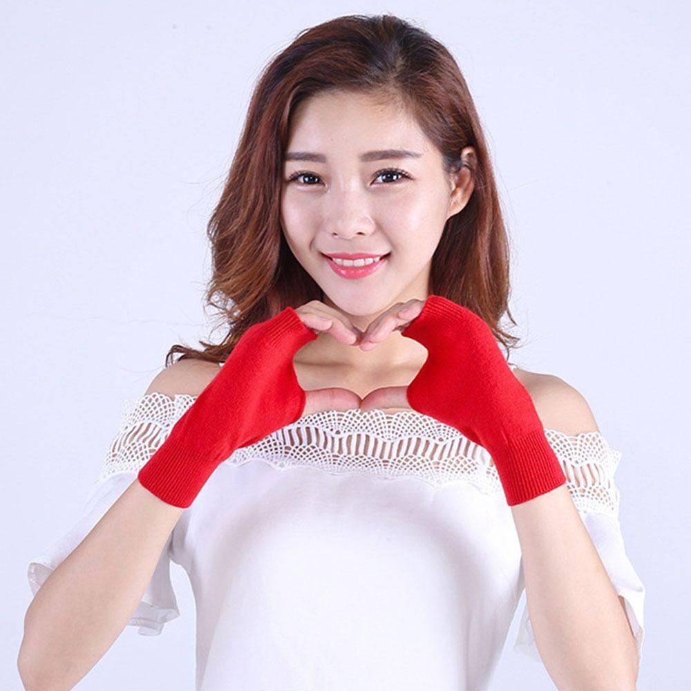 Touch Screen Half Finger Gloves Warm Knitted Mittens Comfortable Cycling Mittens