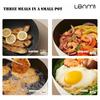LANMI 20CM Iron Frying Pan Ceramic Integrated Aluminum Alloy Non-stick Healthy Cooking Pan for Family High Quality Pots Meat Pan
