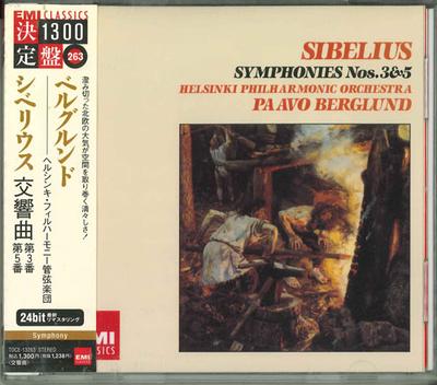 CD BERGLUND PAAVO SIBELIUS  OTHERS  Sibelius Symphony Nos. 3  5 TOCE13263  2005 Japan ObiClassical Used