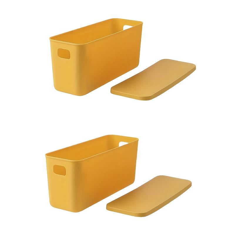 

2 шт. герметичных контейнеров для хранения для хранения различных предметов на домашнем рабочем столе, пластиковые контейнеры для хранения 2pcs жёлтый