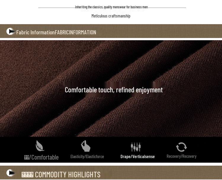 Men's Casual High Neck Knitted Sweater - Velvet Mink, Thickened, Plus Velvet, Basic Style
