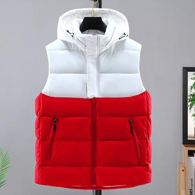 Autumn and Winter Models Large Size Men's Down Cotton Waistcoat Men's Cotton Vest Colorful Thickened Leisure Shoulders