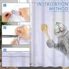 Cute Shower Curtain Polyester Waterproof Bath Curtain with 12 Hooks Funny Cat Patterns Bathroom Decoration for Home Apartment
