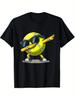 Herren Baumwoll-Print T-Shirt bequemes Hemd Rundhalsausschnitt Kurzarm Herren und Damen tragen Partnerhemd Baumwollmuster b