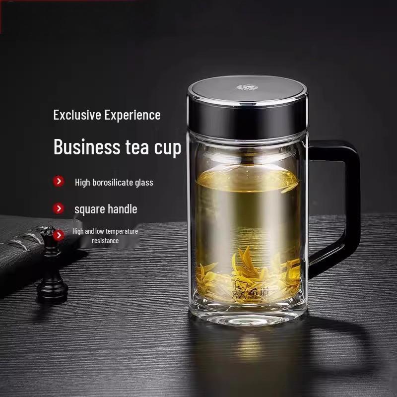 Xinuo Double-Layer Glass Mug with Handle