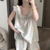 Summer New Tie-dye Striped Suspender Shorts Pajamas Women's Suit Sweet Student Dormitory Loungewear