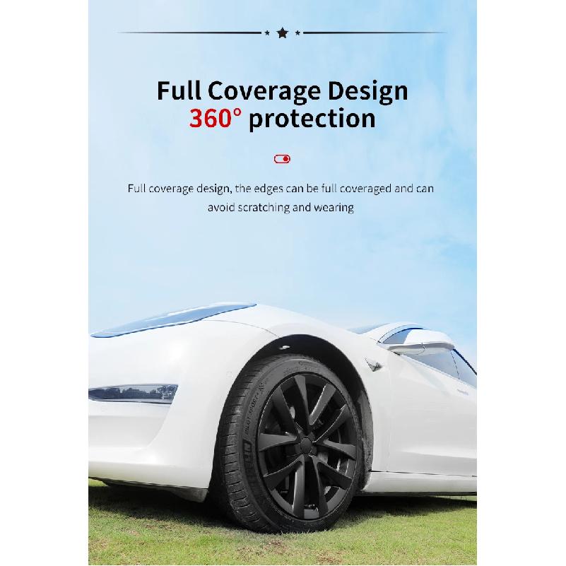 4PCS Hubcaps Design for Tesla Model 3 Full Rim Cover 2023 18 Inch Arachnid Wheel Cover Performance Replacement Car Accessories