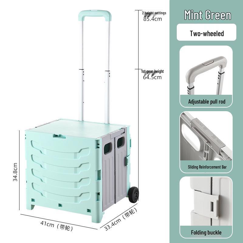 Portable Stair-Climbing Trolley: Folding Cart for Groceries, Camping, and Outdoor Use