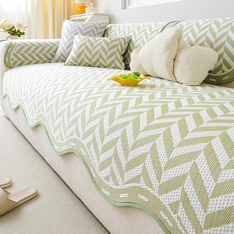 

Summer Ice Silk Sofa Cushion New Summer Cool Bean Leather Sofa Cover Seat Cushion Irregular Sofa Cover 70*70cm