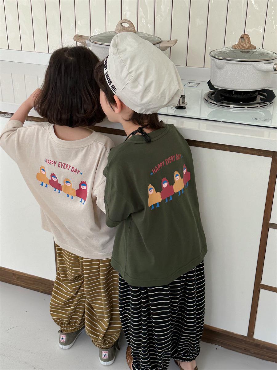 

Футболка с мультяшным принтом Jiaye Kids - Коллекция Лето 2025, Короткий рукав, Милые топы унисекс для малышей 120cm зелёный