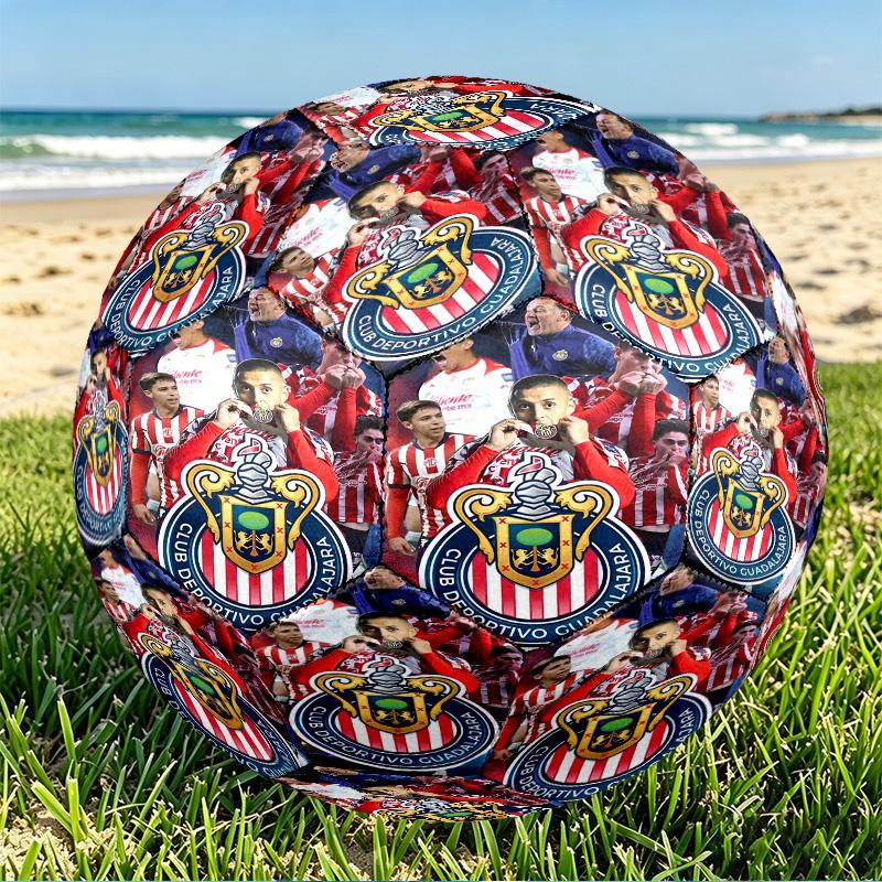 Club Deportivo Guadalajara Print Size 5 Soccer Ball, PU Wear Resistant Football for Match Training and Daily Practice, Birthday Gift for Soccer Fans