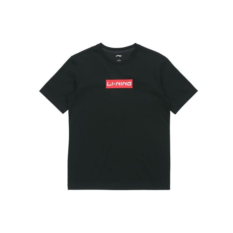 Li-Ning Chest Box Logo Solid Color Short Sleeve  Black  Men s AHSQ326-2 M