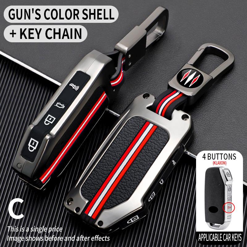 Zinc Alloy Car Key Case Shell Fob For Kia Sportage  Kia Ray Sorento Soul Telluride Cerato  K5 K8 Car Interior Accessory