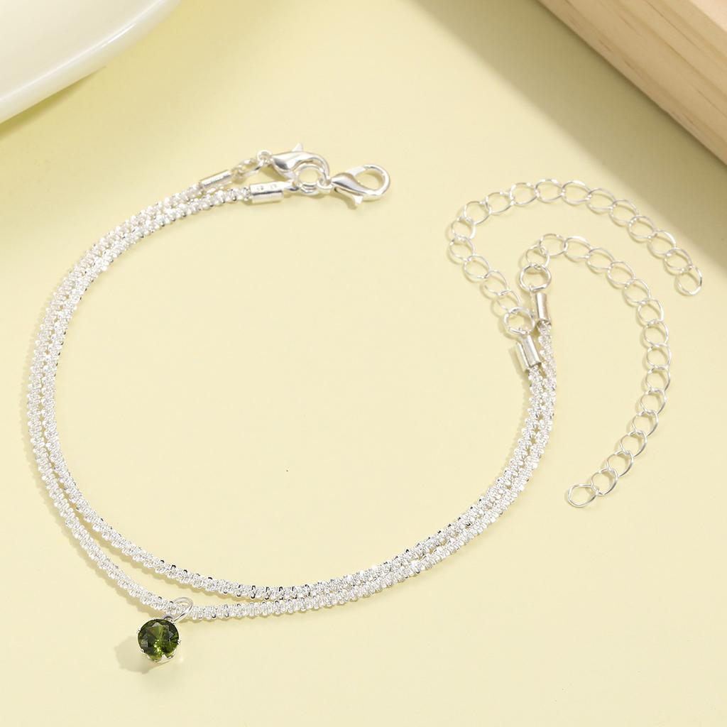 2Pcs Gold Color Colorful Zircon Bracelets Set for Women Personality Fashion  Rhinestone Pendant Bracelet Popcorn Chain Adjustable Wedding Jewelry Gift