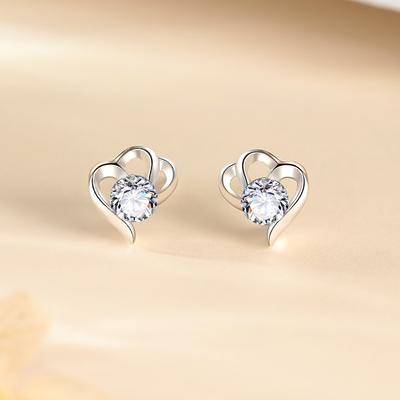 Love Stud Earrings Women's High-end New Year's Niche Earrings Birthday Gift