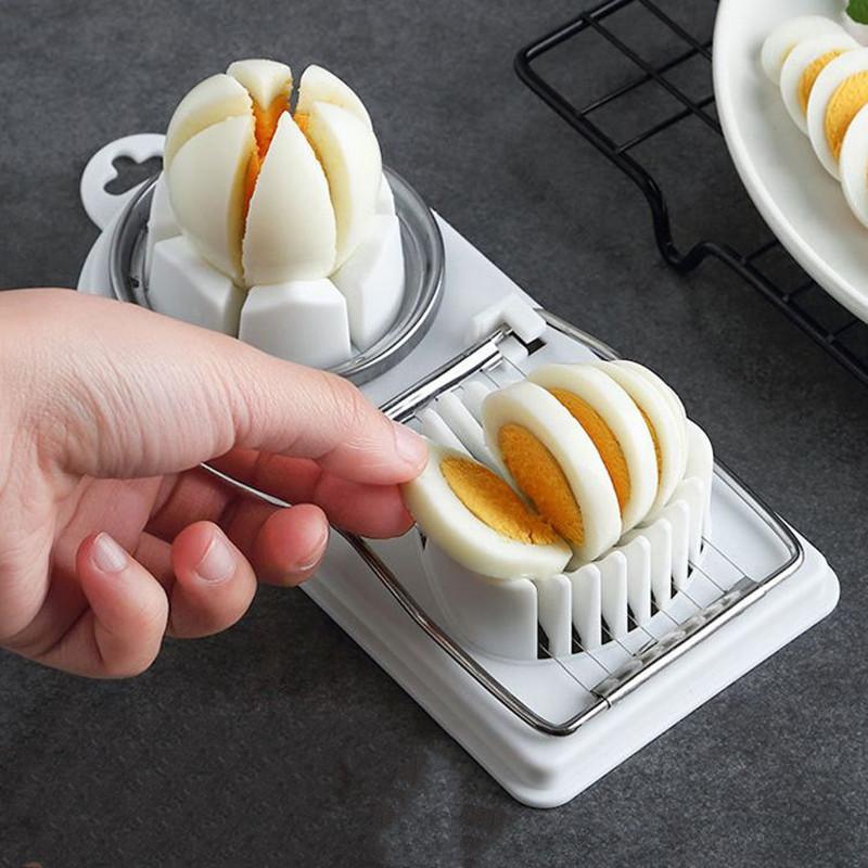 Multifunctional PP Base Egg Cutter 2 In 1 Stainless Steel Wire Pull Egg Cutter for Hanging High-quality Kitchen Accessory Tools