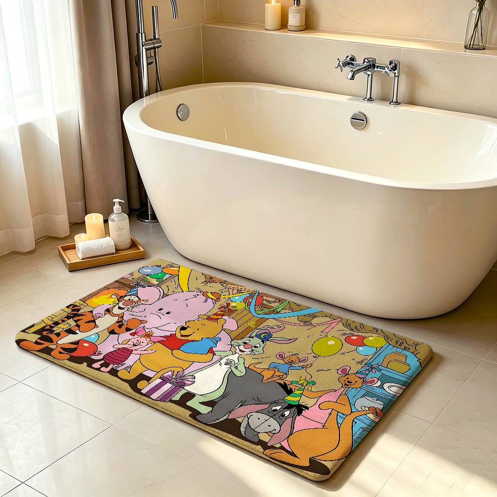 Classic Cartoon-W-wInnie The Pooh-S Kawaii Carpet Bathroom Anti-slip Mat Door Mat Home Decoration Mat Entrance Scratch-resistant