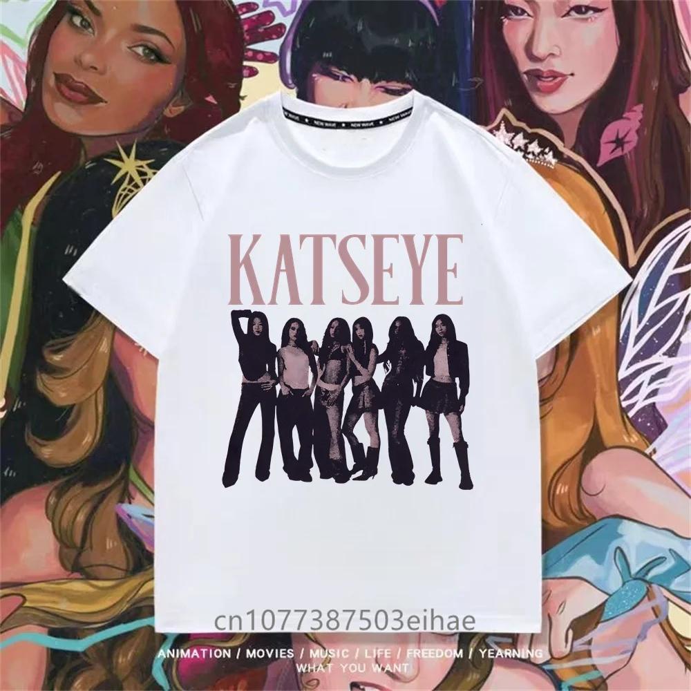 Summer Essential KATSEYE Print T Shirt Youth Girls Short Sleeve Casual Top Stylish Streetwear Daily Travel Casual Kid Apparel 100