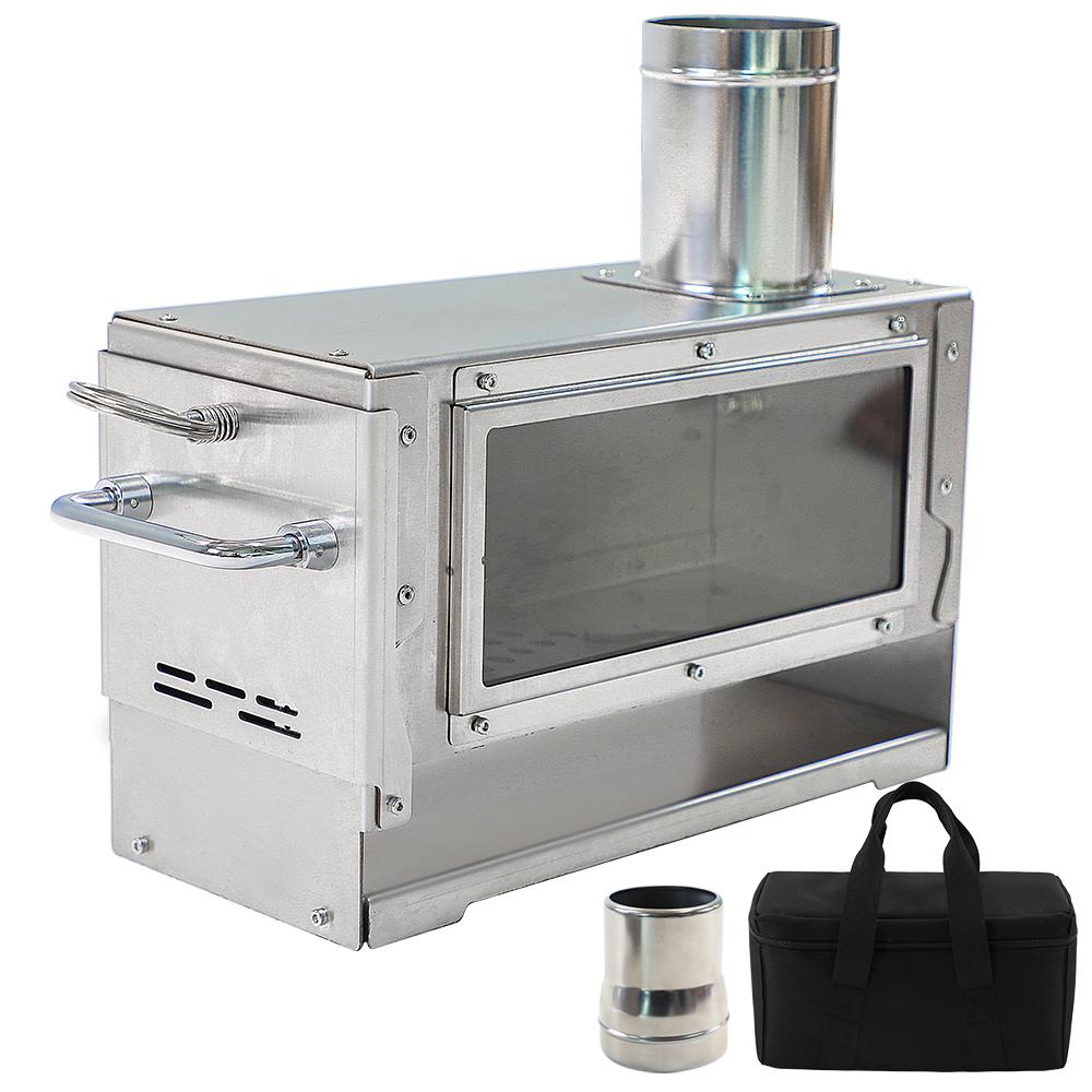 

Кемпинговая ракетная печь Дровяная печь для стола Уличная костровая яма Патио Камин Кемпинг Приготовление пищи серебряный