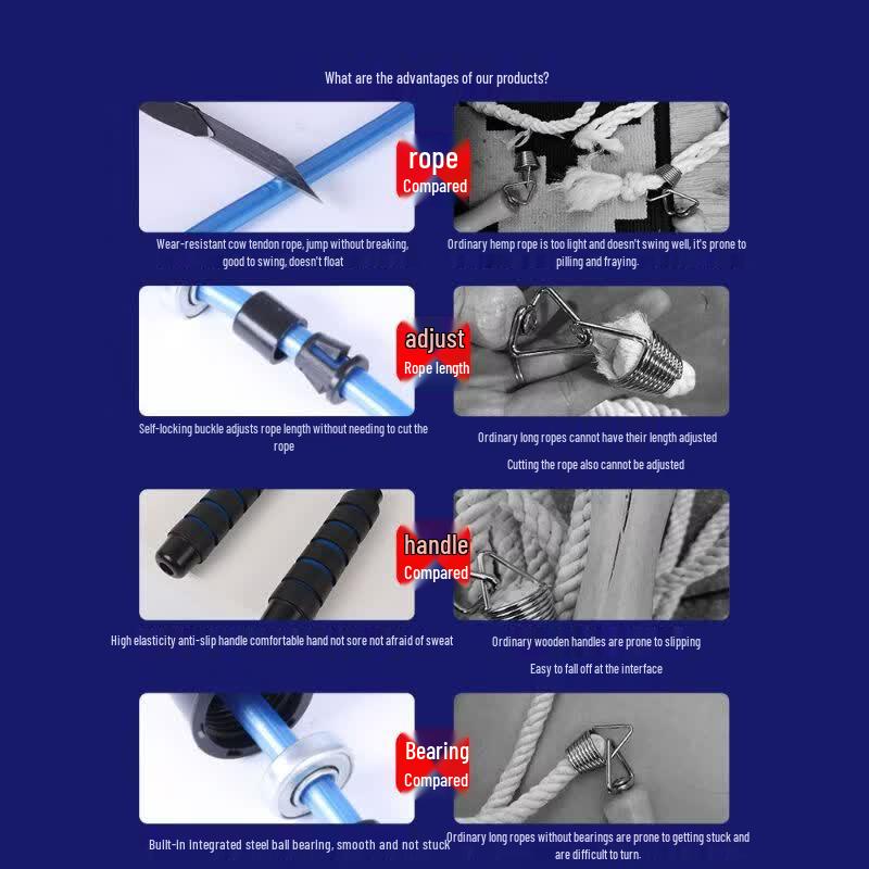 Multi-Person Bearing Long Jump Rope for Group & Exam Use