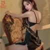 Sexy Pajamas Ladies Home Pajamas Large Size Suspender Skirt Lace Seduction Deep V Bra Thong