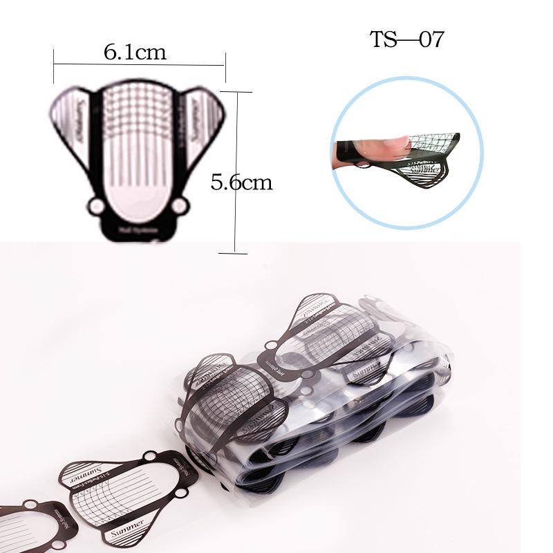 100-Piece French Light Therapy Nail Extension Forms: Butterfly & Horseshoe Designs