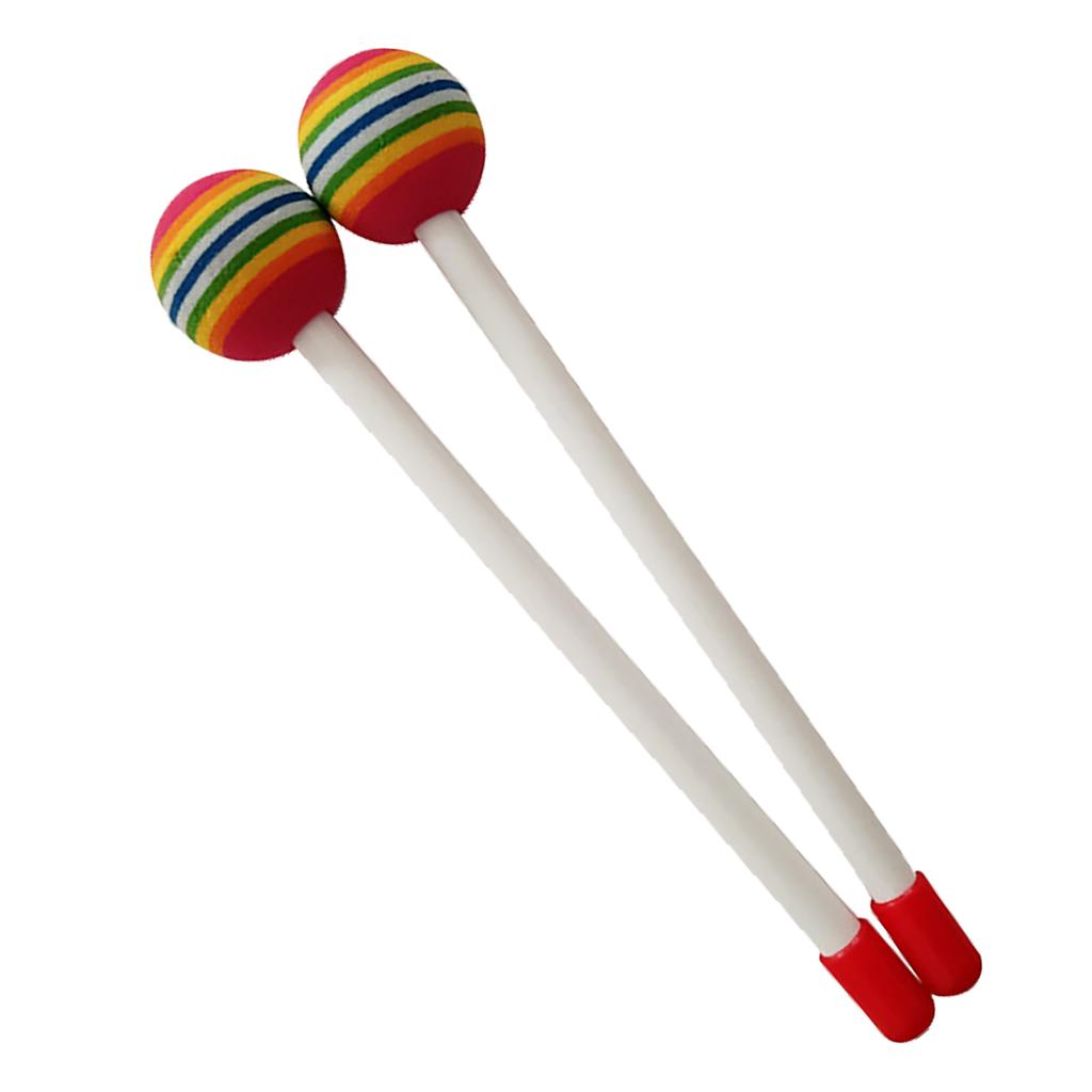 2 Pcs Kids Drumsticks Bright Color Pleasant Sound Plastic Hand Percussion Drum Stick for Music Education Entertainment
