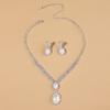 3PC Imitation Pearl Inlaid Rhinestone Women's Earrings Necklace Geometric Design Sense Wedding Party Holiday Gift