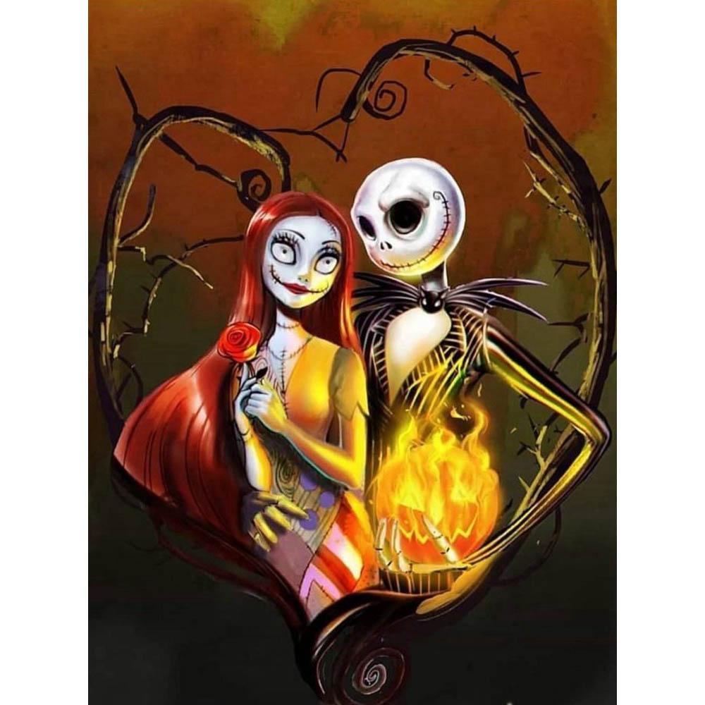 Skull Jack Sally Couple Diamond Painting New Full Diamond Nightmare Before Christmas Themed Handmade DIY Diamond Embroidery Material Pack
