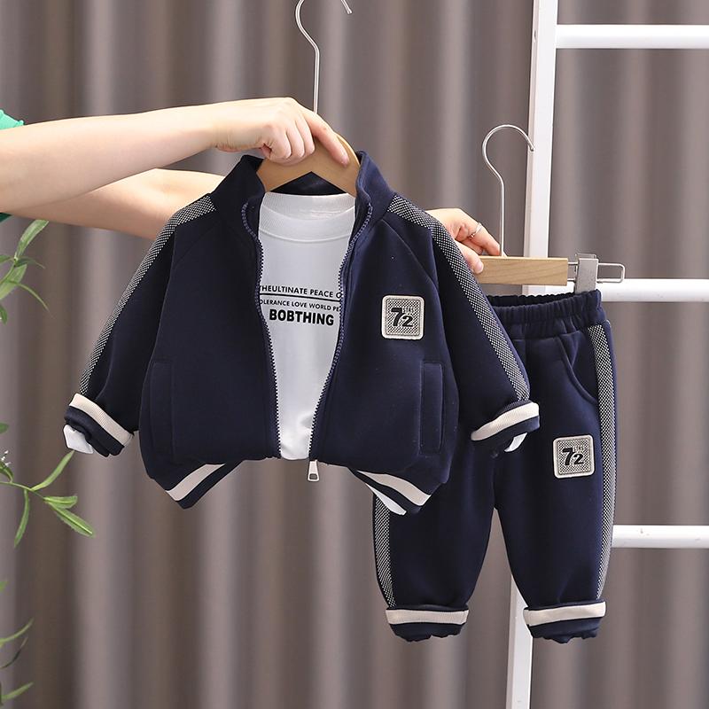 

Комплект из 3 предметов с длинным рукавом для мальчиков, Детский модный худи с принтом букв, Одежда для мальчиков 0-5 лет XXL темно-синий