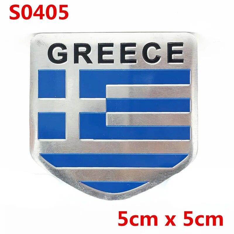 

3D алюминиевый флаг Греции, эмблема автомобиля, значок, наклейка на крыло автомобиля, аксессуары S0405