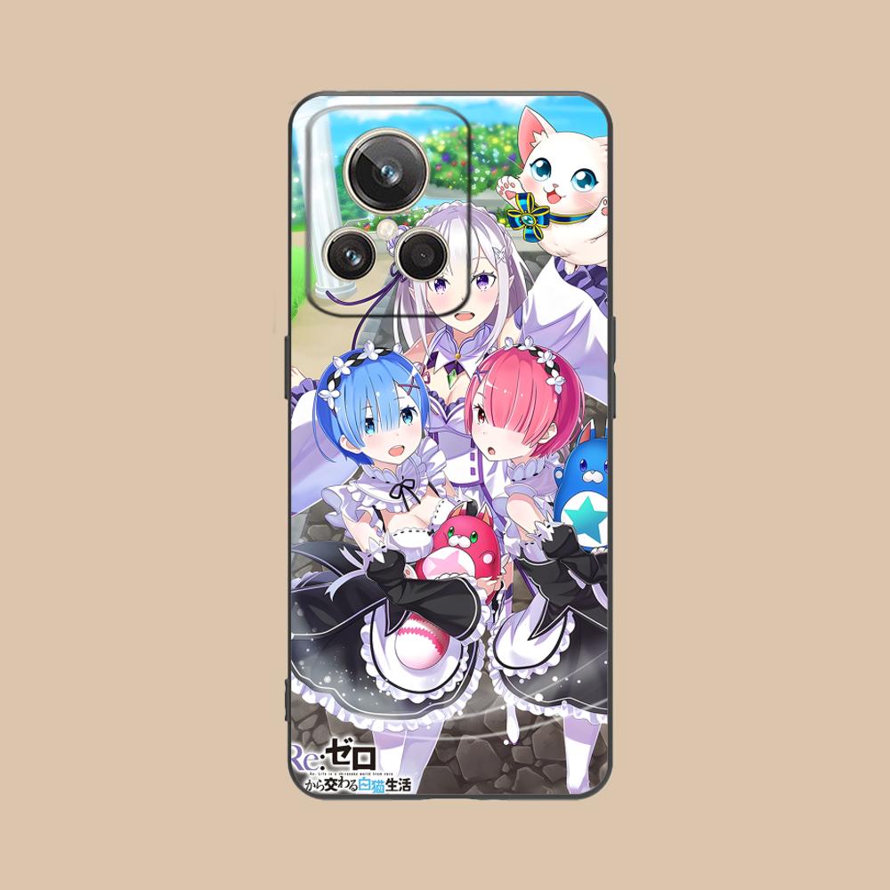 ReZero Rem Ram Matte TPU Mobile Phone Case for Realme 15 14 13 12 11 10 9 Pro Plus T i Lite 5G Colorful Printing Cover