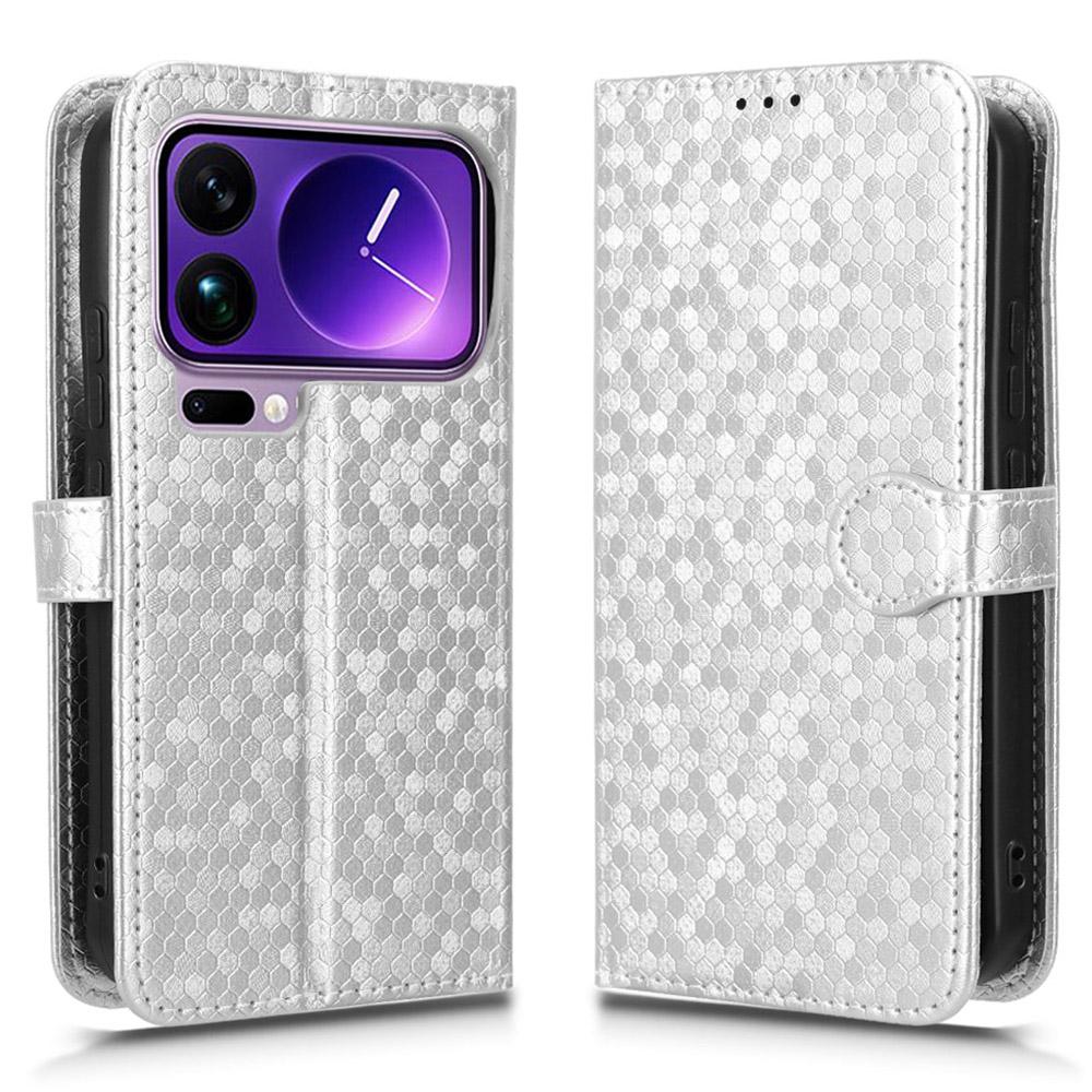 For Xiaomi 17 Pro Max Wallet Case Dot Pattern Imprint PU Leather Phone Cover with Wrist Strap