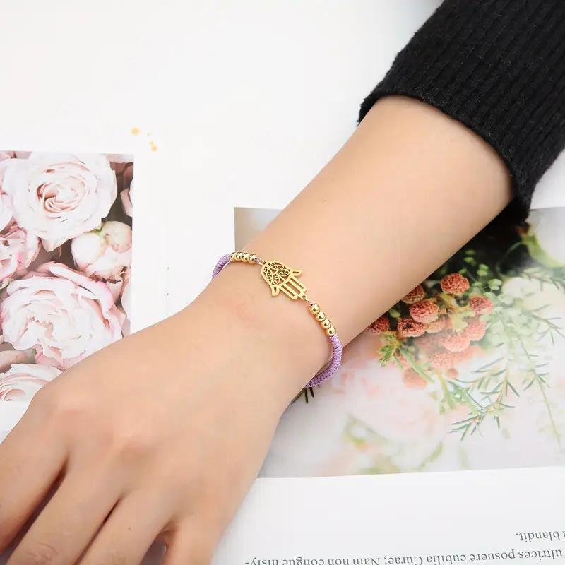JYL TS Bracelet Stretch  Evil Eye Palm Charm Wards Off Negativity & Attracts Luck