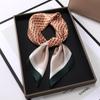 Elegant Women's V-Pattern Satin Silk Scarf