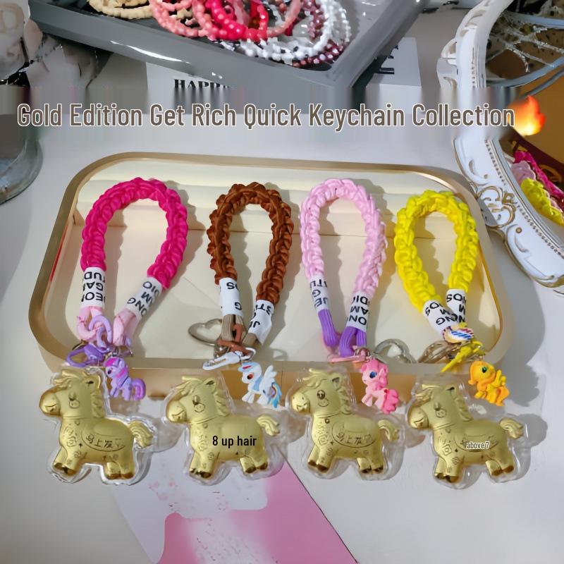 Year of the Horse 999 Pure Gold Keychain: Prosperity Pendant for Company Gifts Without Gold