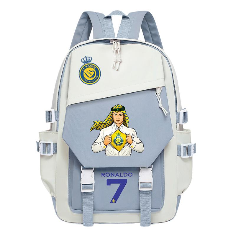Football Star Ronaldo Surrounding Cr7 Printing Student Schoolbag Trend Backpack To Reduce The Burden And Large Capacity