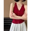 Juzhi Spring Korean V-Neck Sleeveless Cardigan